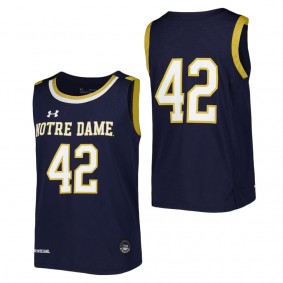 #42 Notre Dame Fighting Irish Under Armour Youth Replica Team Basketball Jersey Navy