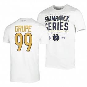 Blake Grupe Notre Dame Fighting Irish 2022 Shamrock Series Sideline T-Shirt White #99