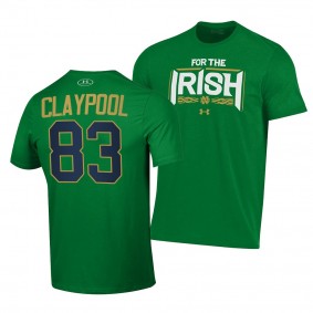 Chase Claypool T-Shirt Notre Dame Fighting Irish #83 Green For the Irish Performance Men's Tee