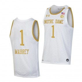 Dara Mabrey Notre Dame Fighting Irish #1 White College Basketball Jersey 2022-23 Replica