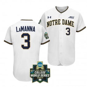 Notre Dame Fighting Irish David LaManna 2022 College World Series Baseball White #3 Jersey
