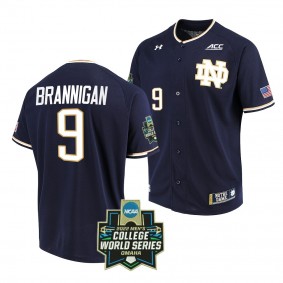 Notre Dame Fighting Irish Jack Brannigan 2022 College World Series Baseball Navy #9 Jersey