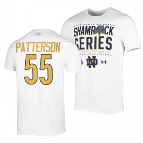 Jarrett Patterson Notre Dame Fighting Irish 2022 Shamrock Series Sideline T-Shirt White #55