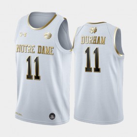 Juwan Durham #11 Notre Dame Fighting Irish White 2020 Golden Edition Limited Jersey - College Basketball