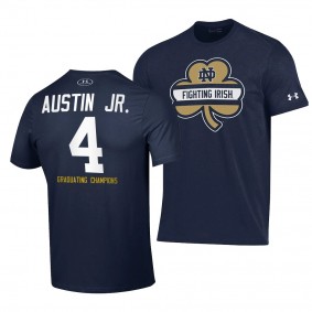 Notre Dame Fighting Irish Kevin Austin Jr. 2021 Shamrock Series 4 Navy T-Shirt