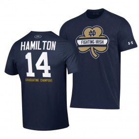 Fighting Irish Kyle Hamilton 2021 Shamrock Series T-Shirt - Navy