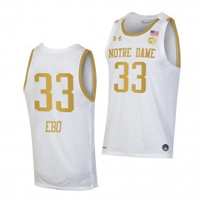 Lauren Ebo Notre Dame Fighting Irish #33 White College Basketball Jersey 2022-23 Replica