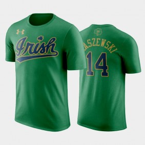 Notre Dame Fighting Irish Nate Laszewski Green St. Patrick Shamrock T-Shirt - Men's