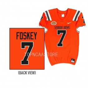 Isaiah Foskey 2023 Senior Bowl National team #7 Orange Jersey Notre Dame Fighting Irish Men's Uniform