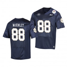 Javon McKinley #88 Notre Dame Fighting Irish 2021 Rose Bowl College Football Jersey - Navy