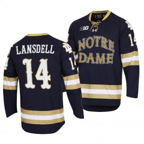 Notre Dame Fighting Irish Jesse Lansdell 2022 NCAA Regional Finals Navy #14 Hockey Jersey