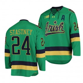 Spencer Stastney Notre Dame Fighting Irish Green College Hockey Jersey 2022