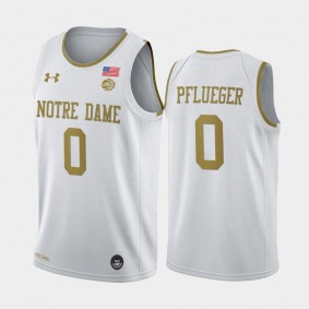 Rex Pflueger #0 Notre Dame Fighting Irish White 2020 Alternate Golden Dome Jersey - College Basketball