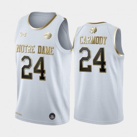 Robby Carmody #24 Notre Dame Fighting Irish White 2020 Golden Edition Limited Jersey - College Basketball