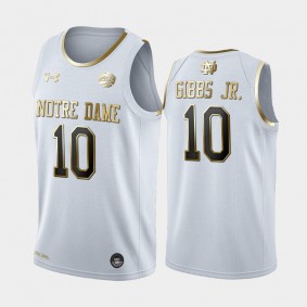 TJ Gibbs Jr. #10 Notre Dame Fighting Irish White 2020 Golden Edition Limited Jersey - College Basketball
